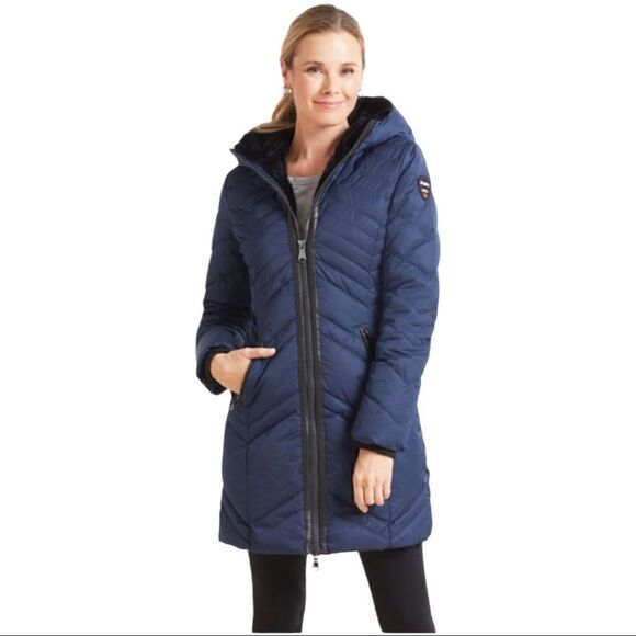 NWT‼️Pajar Lumi Navy Duvet Down Coat - Picture 3 of 15